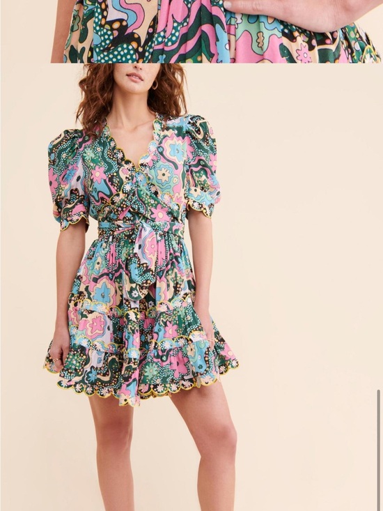 CeliaB Dresses & Skirts - CeliaB Pink & Green Floral Wrap Midi Dress